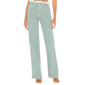 Free People Astoria Wide Leg Jeans Peppermint Green Stripe 31 NWT